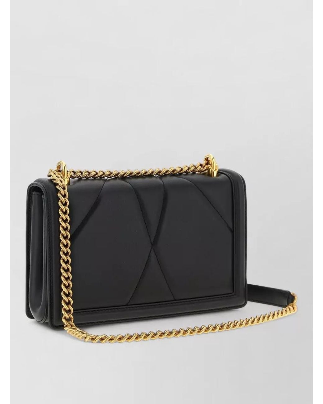 Dolce & Gabbana Black Devotion Medium Leather Matelassé Cross-Body Bag