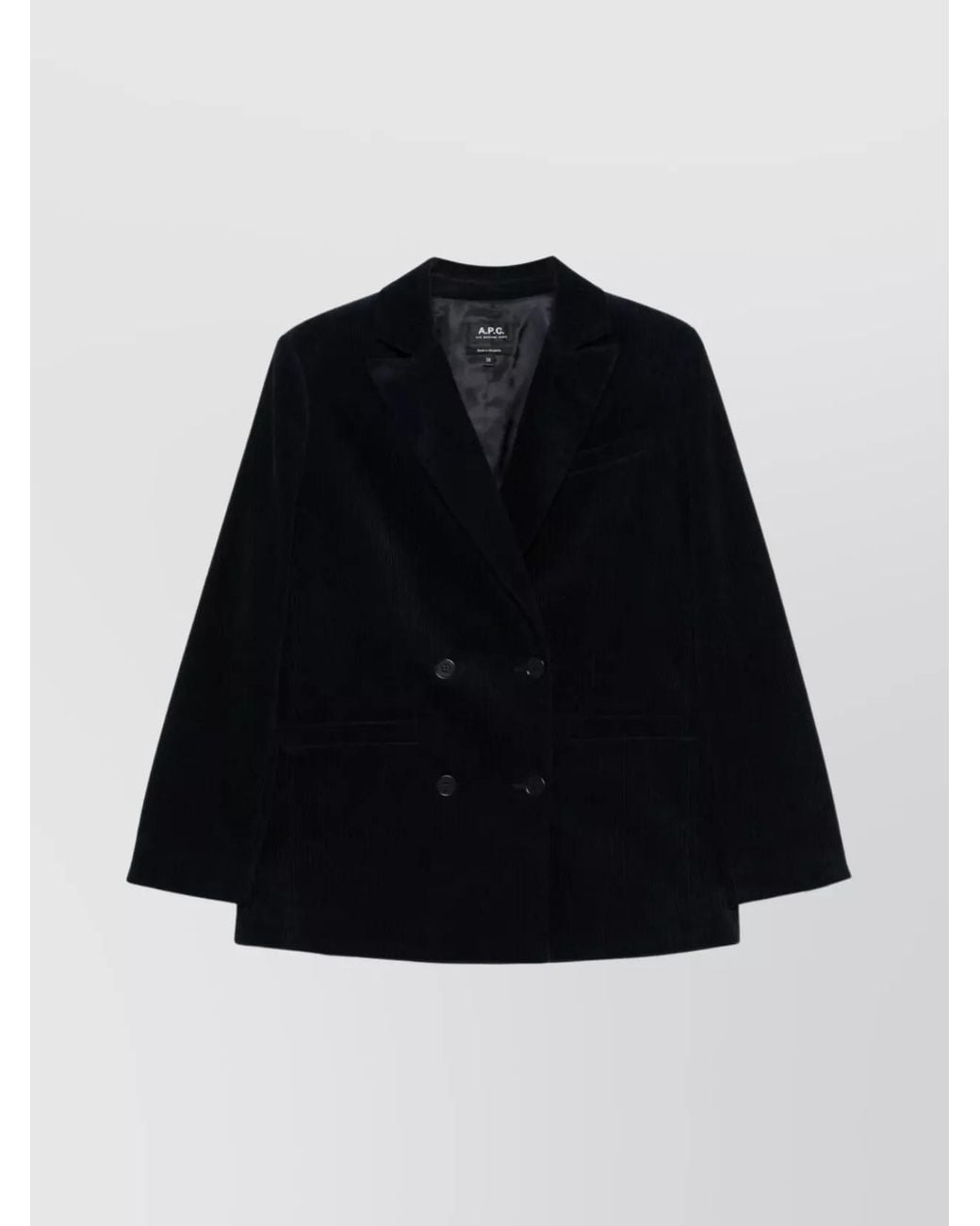 A.P.C. Black Cotton Double-Breasted Jacket