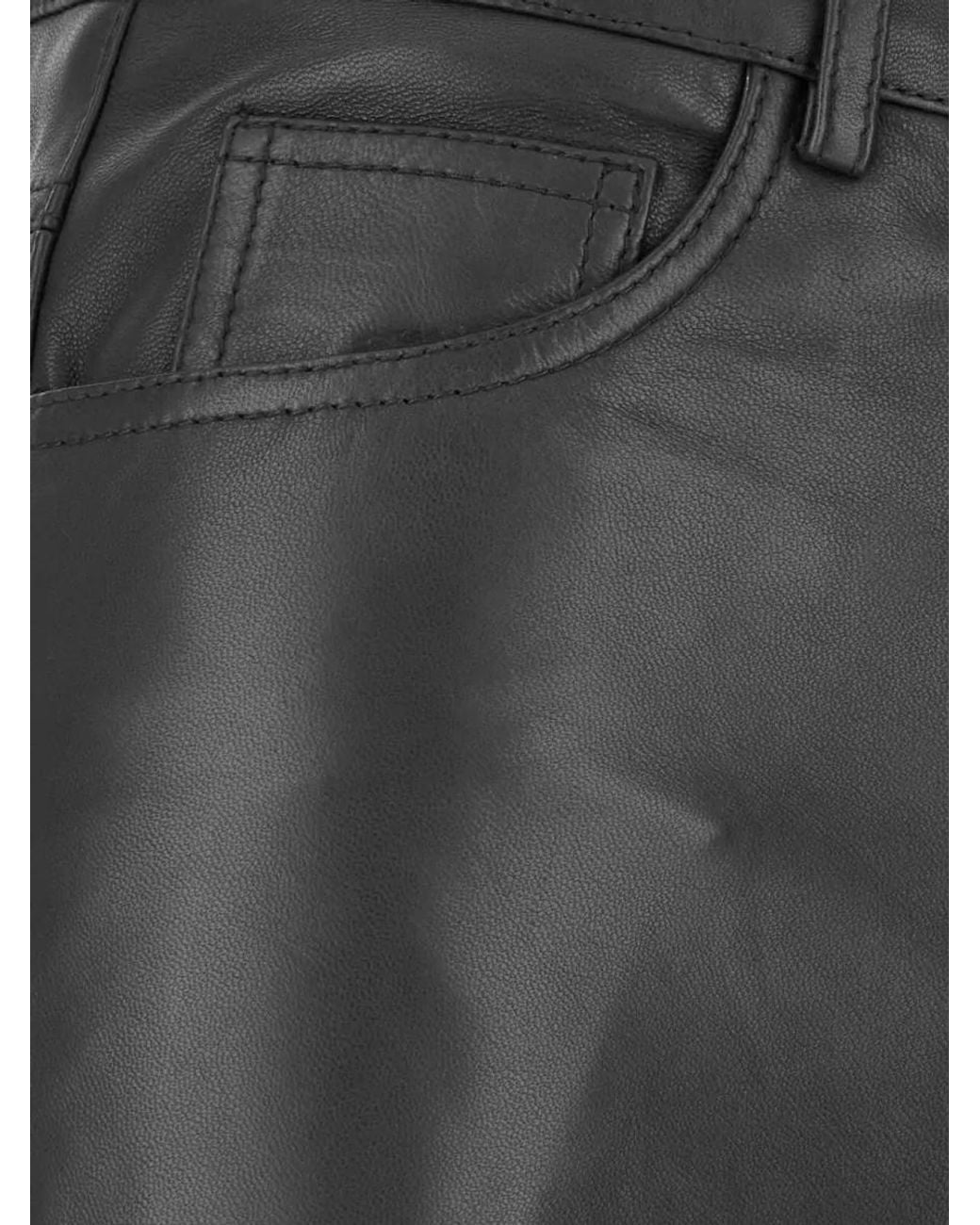 ROTATE BIRGER CHRISTENSEN Gray Leather Trousers
