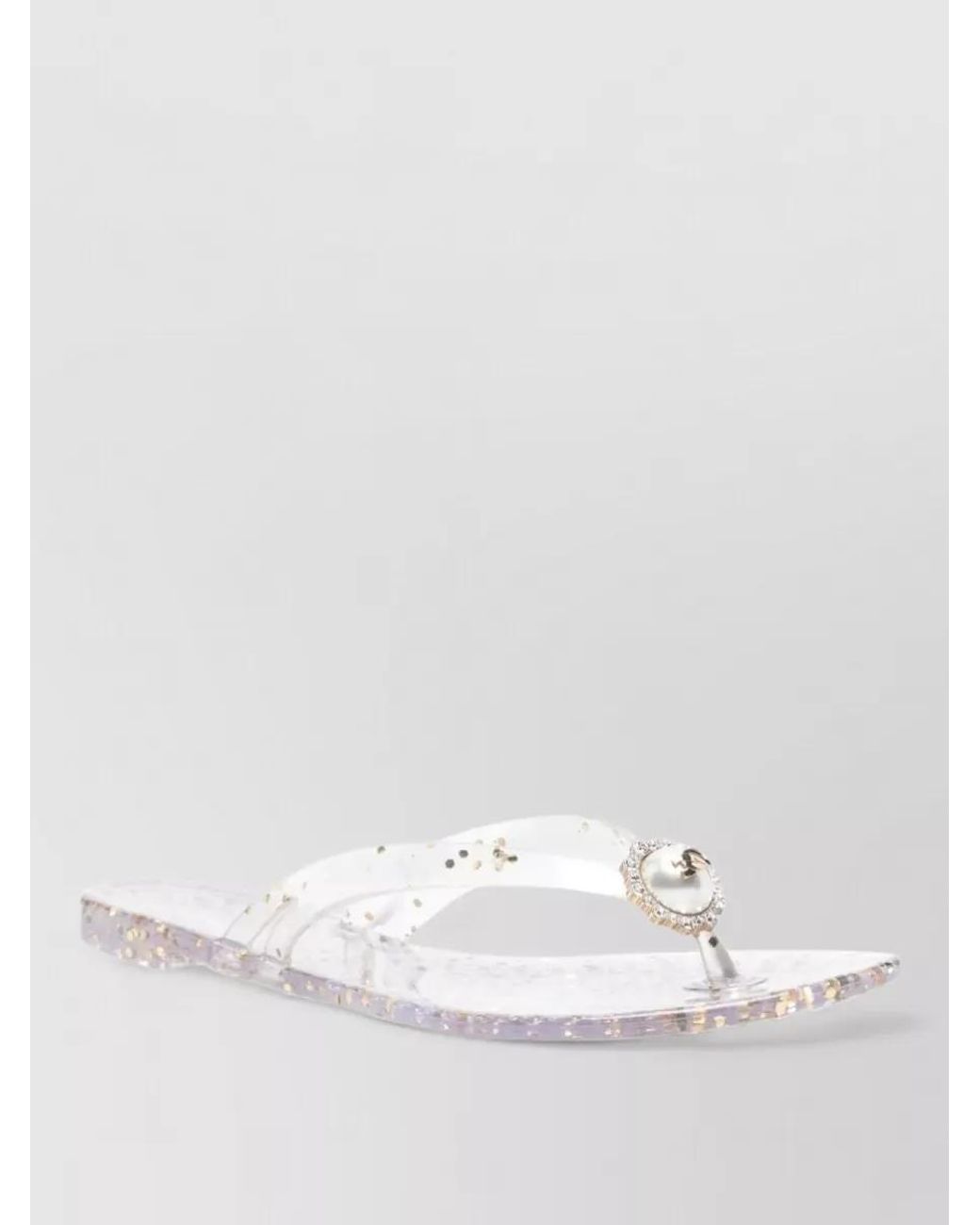 Casadei Natural Embellished Thong Sandals