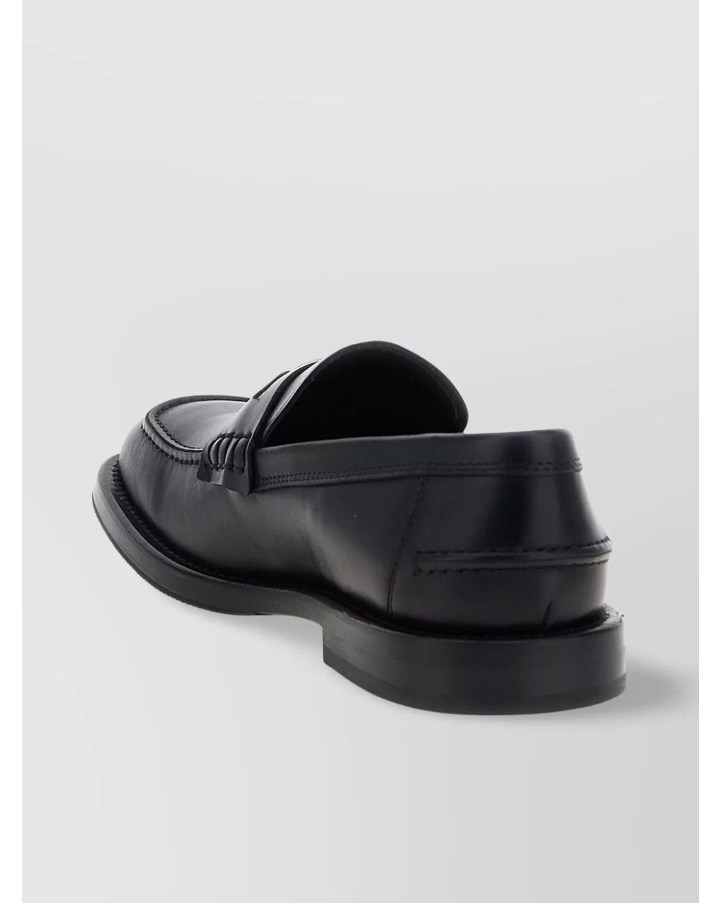 Moschino Black Leather Loafers for men