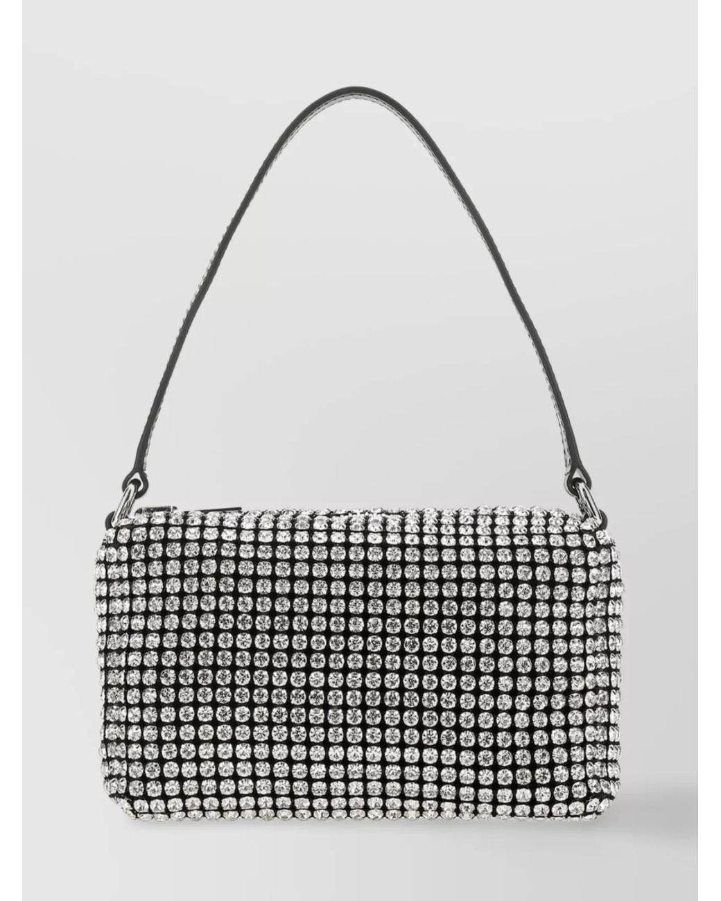 Alexander Wang White Heiress Medium Crystal-Embellished Leather Shoulder Bag
