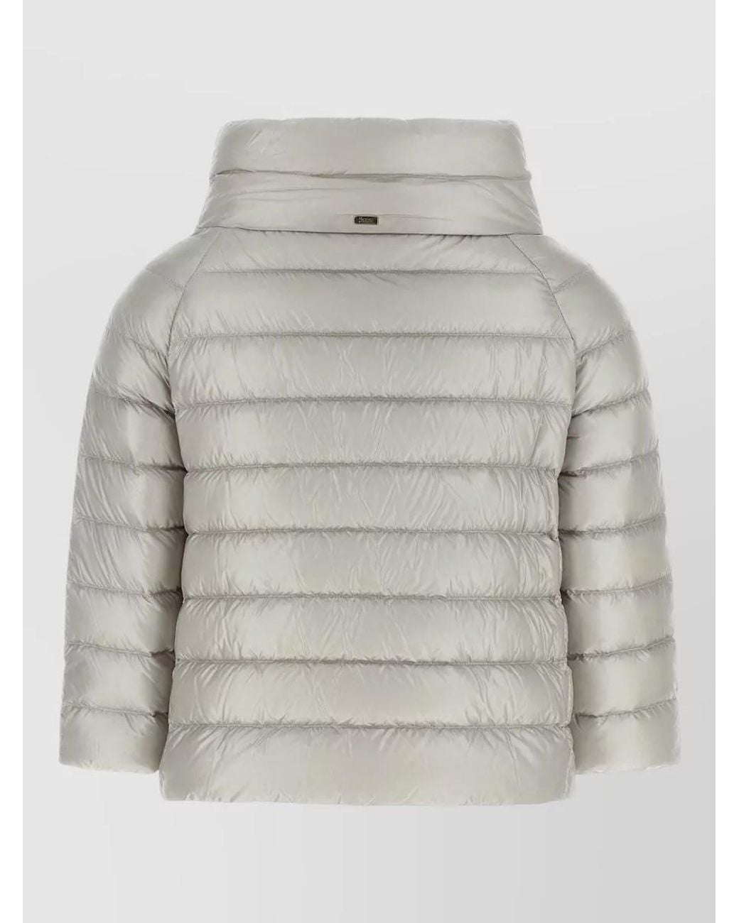 Herno Gray Quilted Hooded Cape