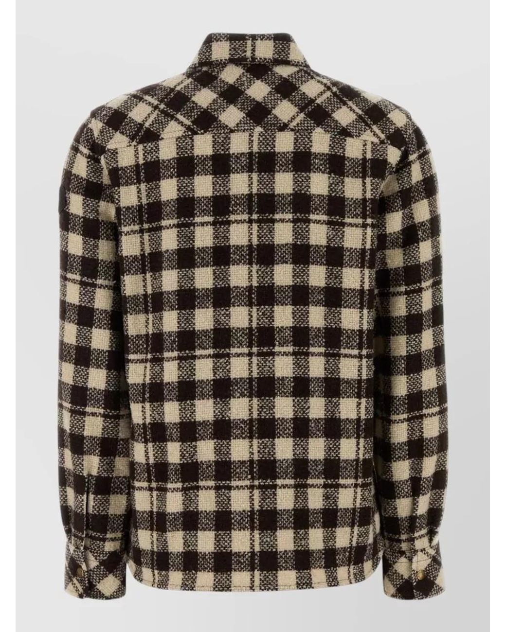 Moncler Black Checked Wool Shirt Jacket for men