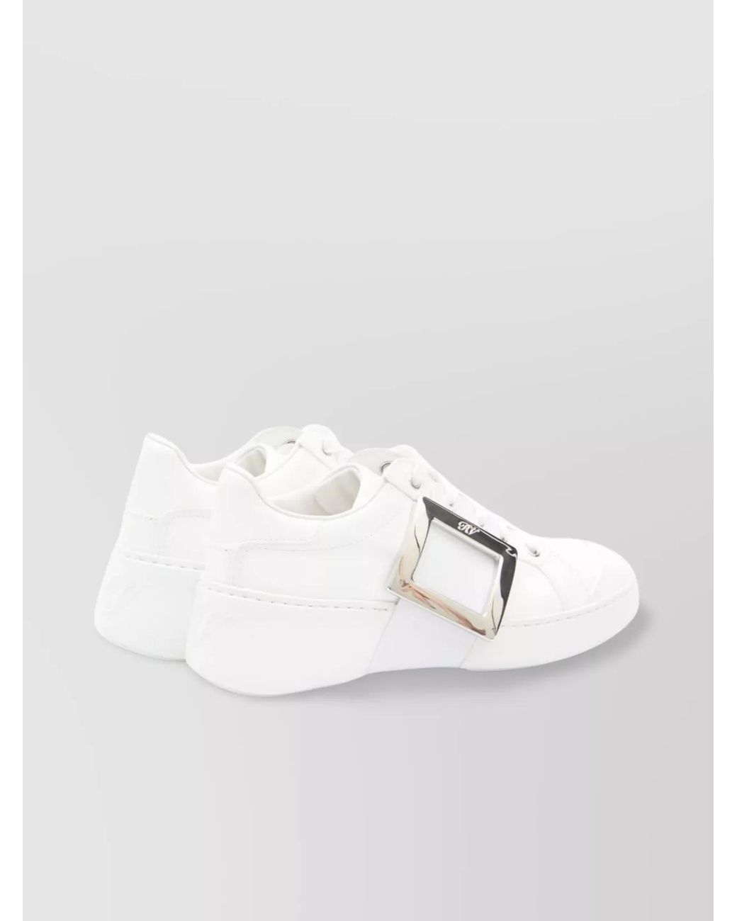 Roger Vivier White Leather Low-Top Sneakers