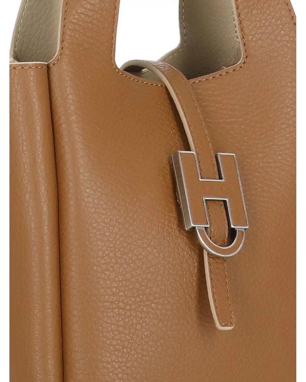 Hogan Brown H-Bag Leather Tote Bag