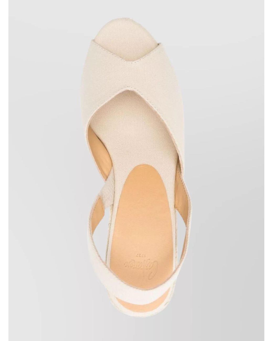 Castaner Natural Peep-Toe Wedge Espadrilles