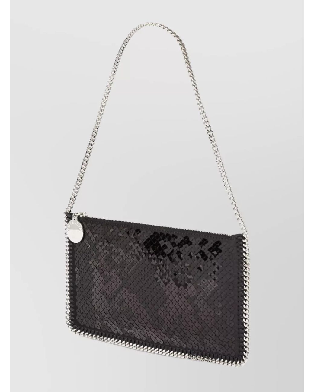 Stella McCartney White Falabella Mini Sequin-Embellished Clutch Bag