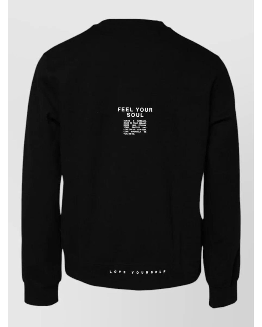 Dolce & Gabbana Black Cotton Logo-Print Sweatshirt for men