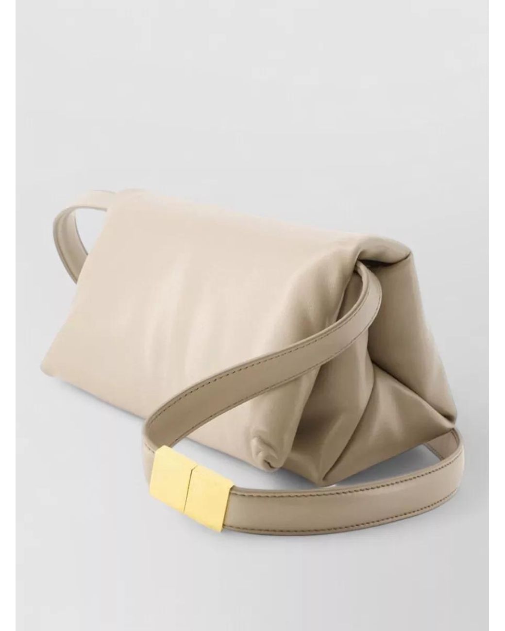 Marni Natural Prisma Small Leather Shoulder Bag