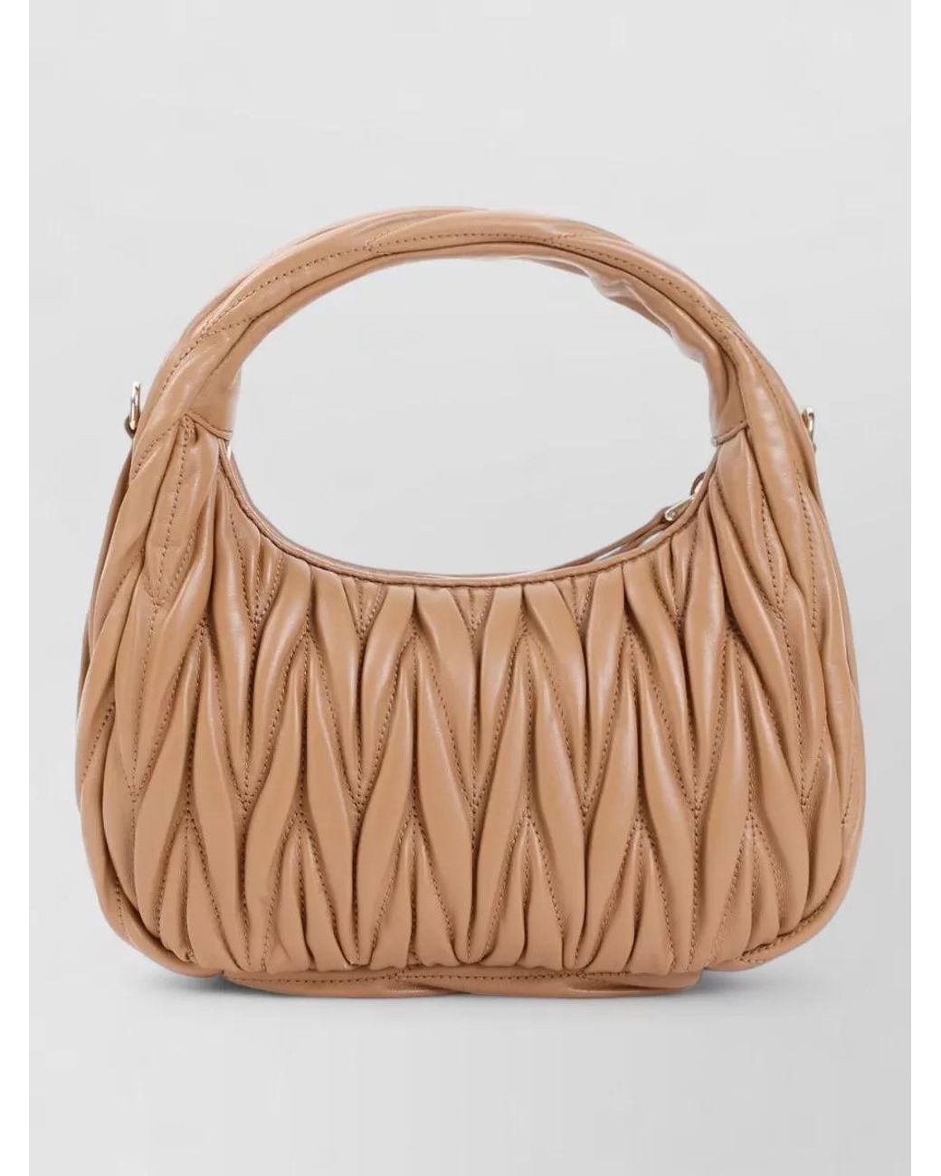 Miu Miu Brown Wandler Small Leather Matelassé Shoulder Bag