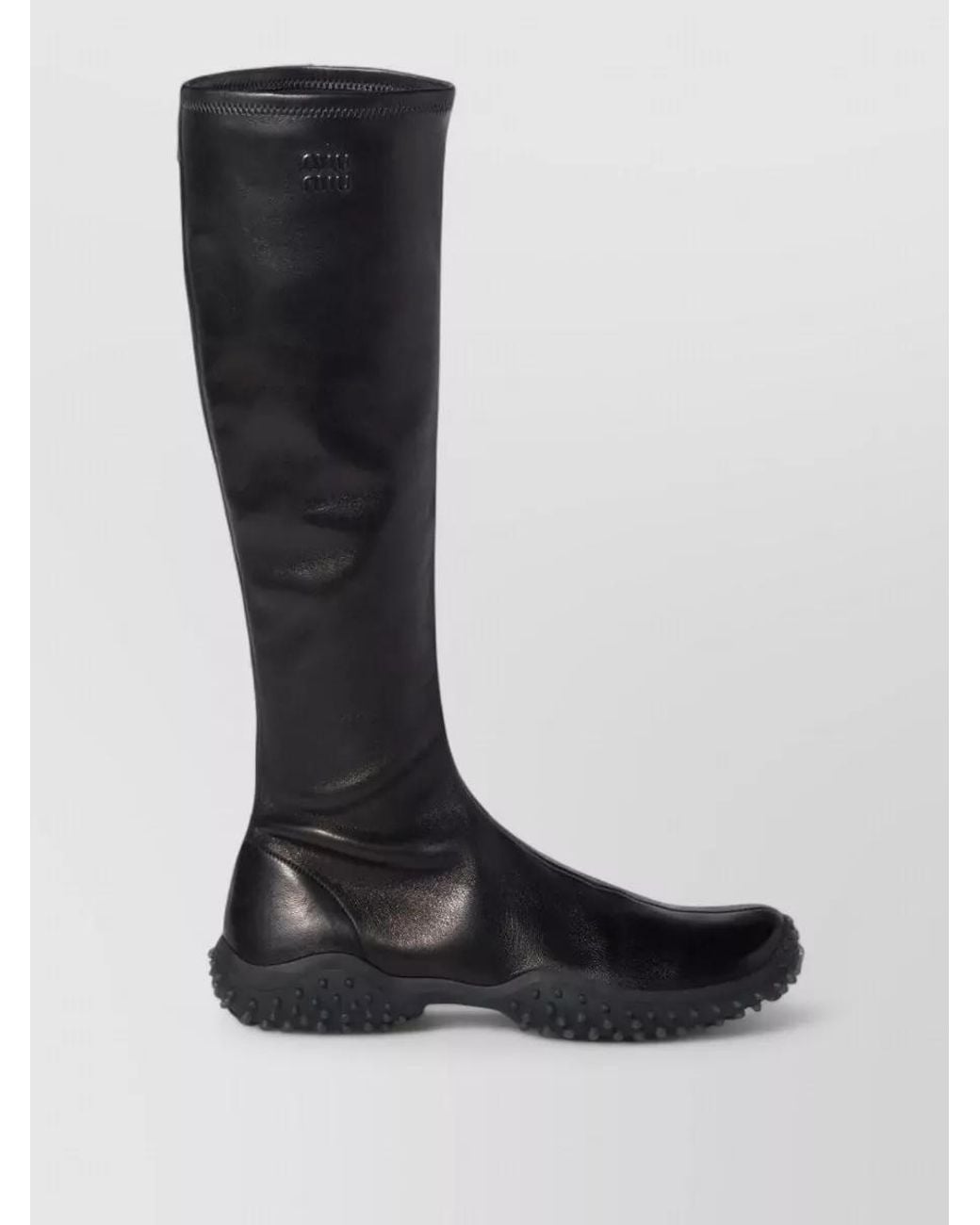 Miu Miu Black Leather Knee-High Boots