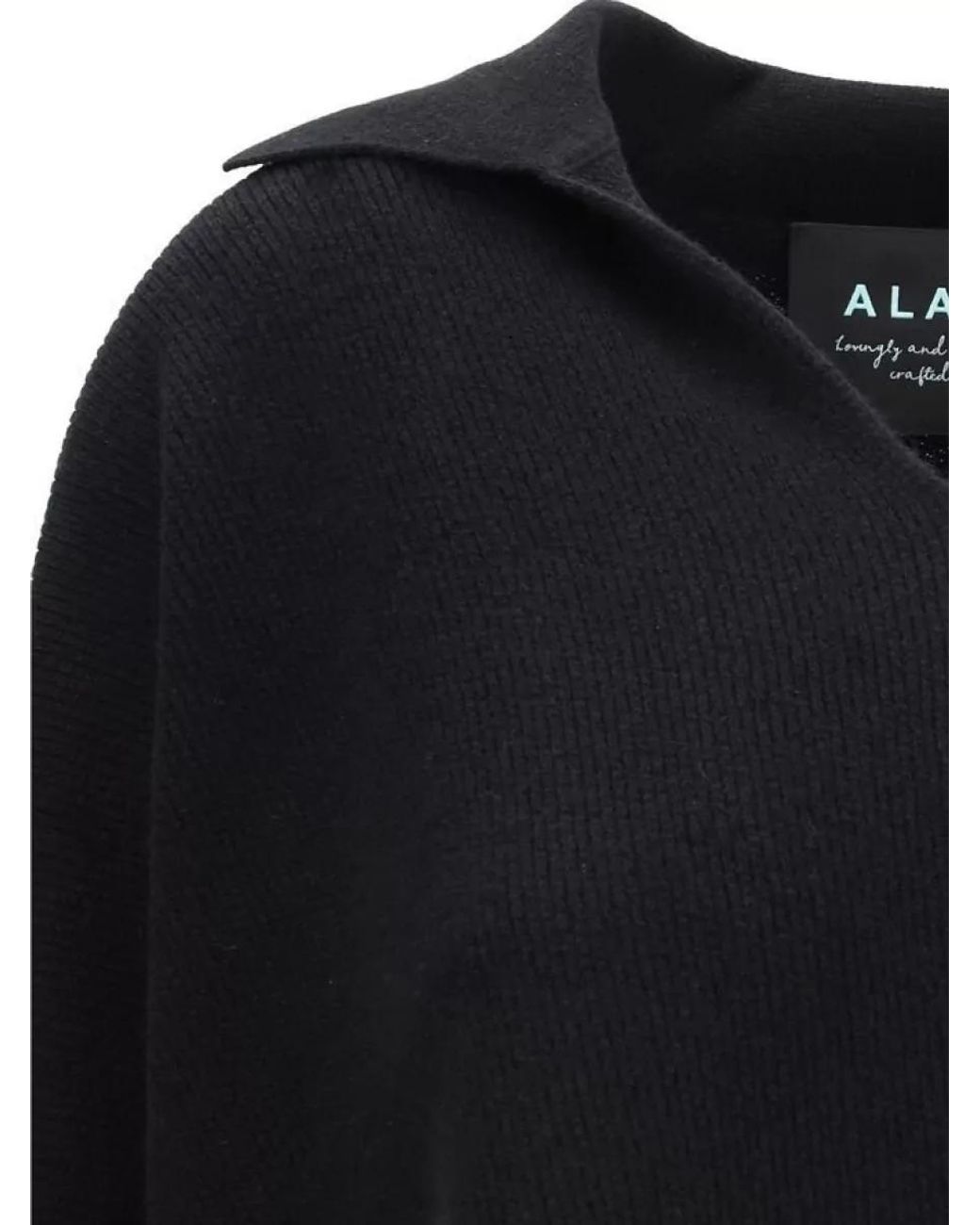 Alanui Black Cashmere Silk Polo Sweater