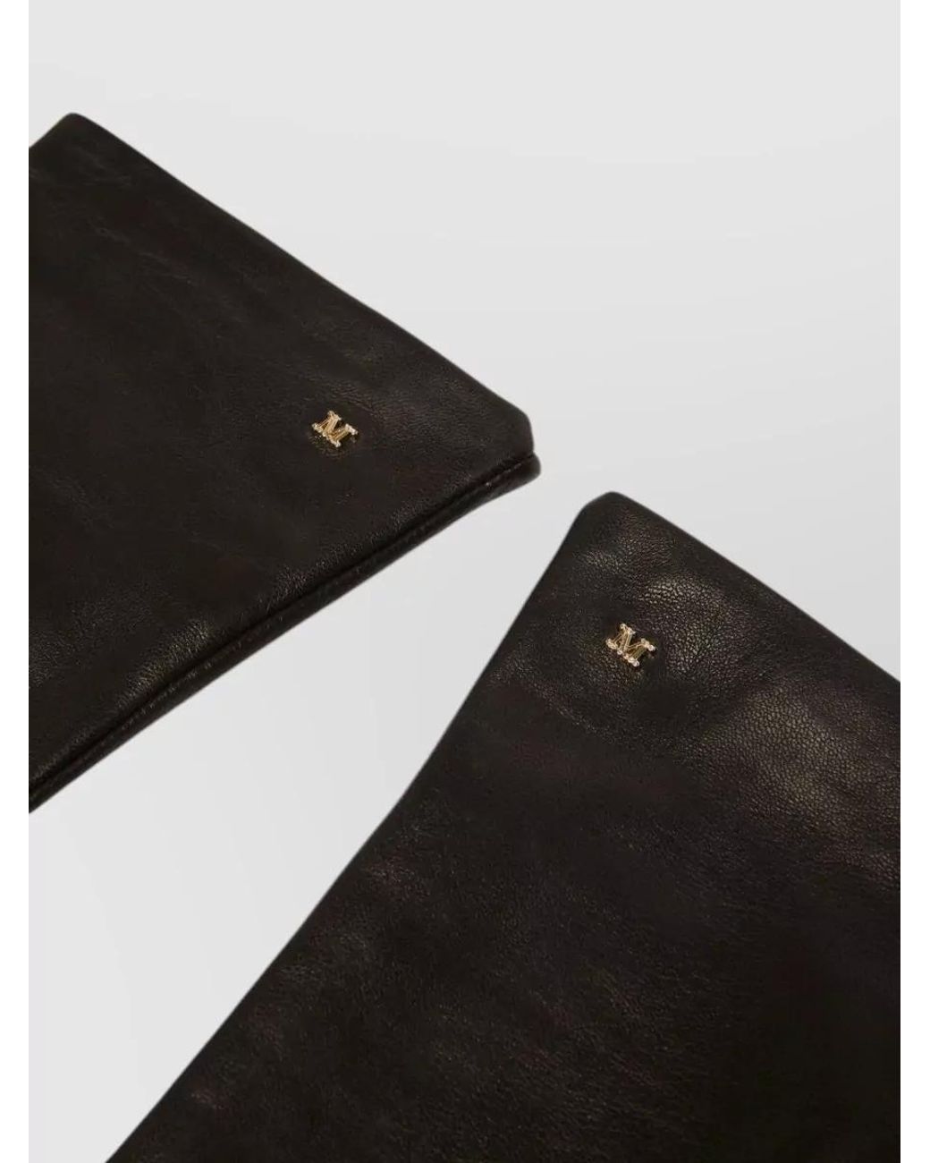 Max Mara Black Leather Long Gloves for men