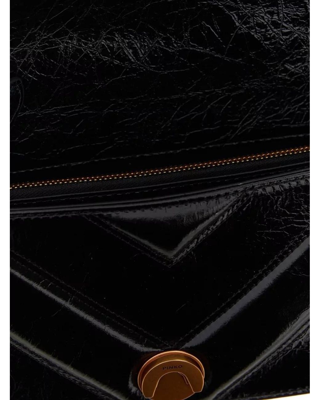 Pinko Black Love Bag Calfskin Leather Shoulder Bag