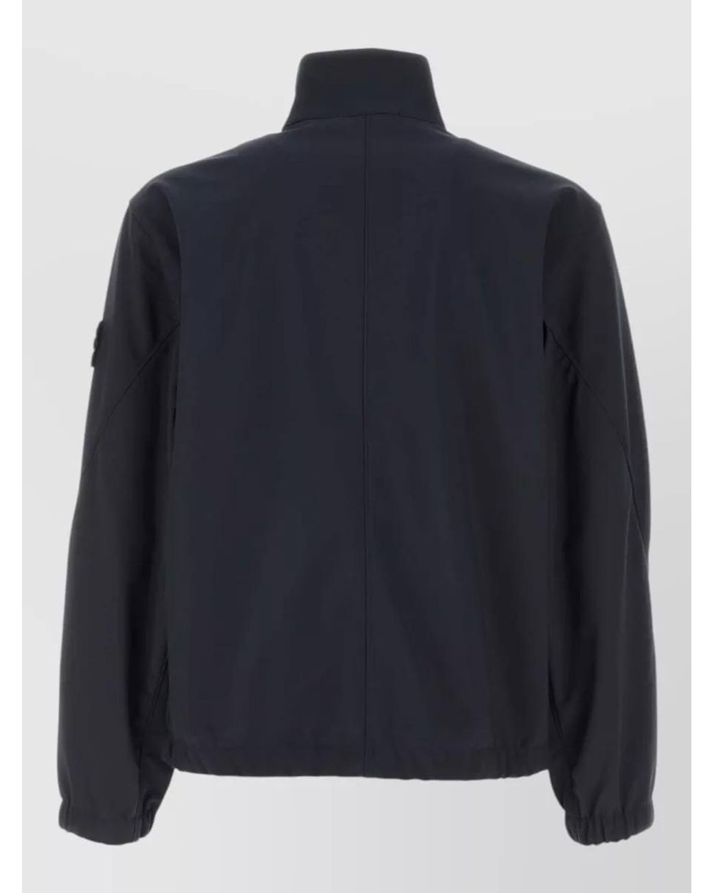 Stone Island Blue Water Resistant Stand Collar Lightweight Jacket for men