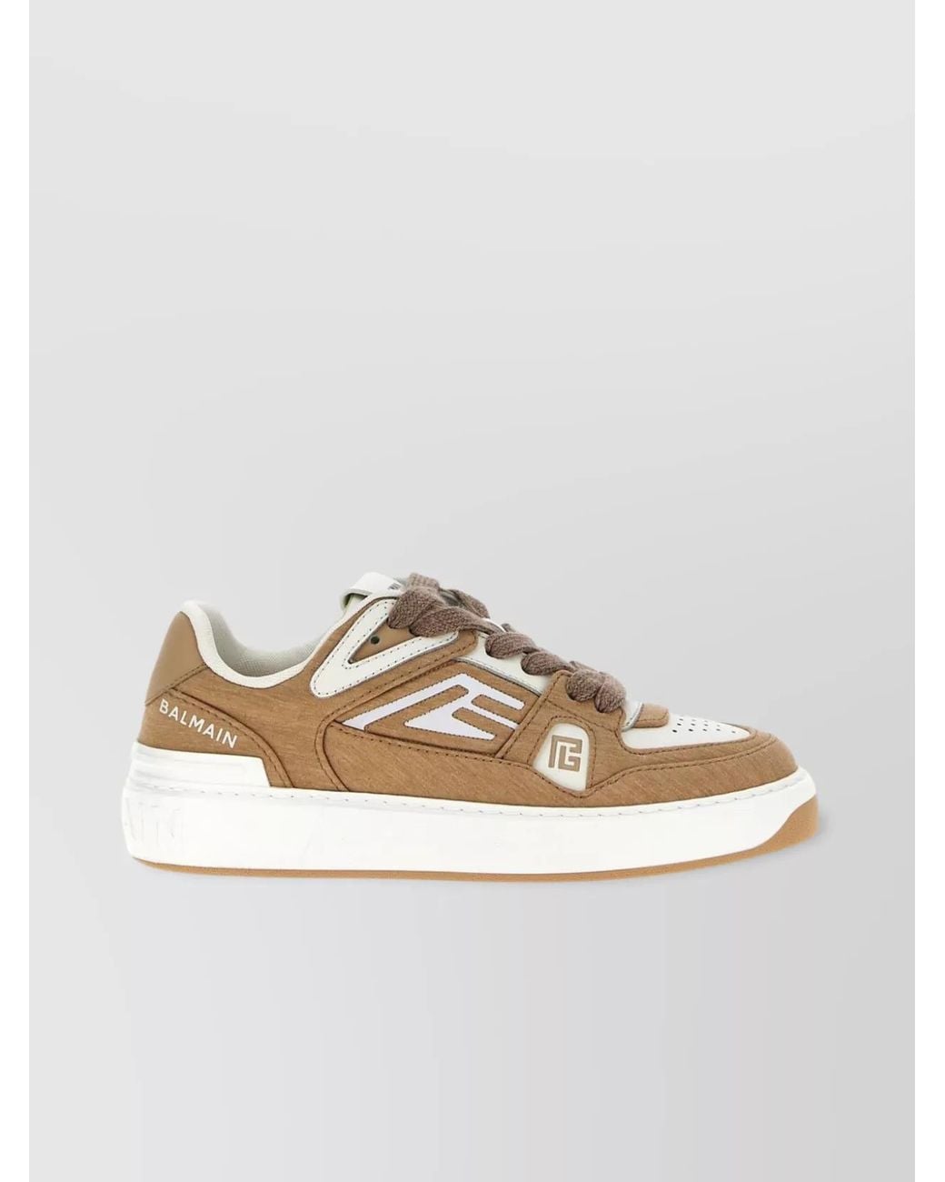 Balmain Metallic Polyester B-Court Low-Top Sneakers