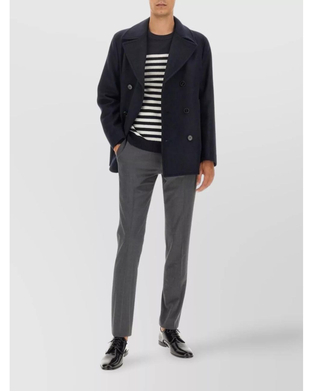 Theory Black Striped Wool Cashmere Jumper for men