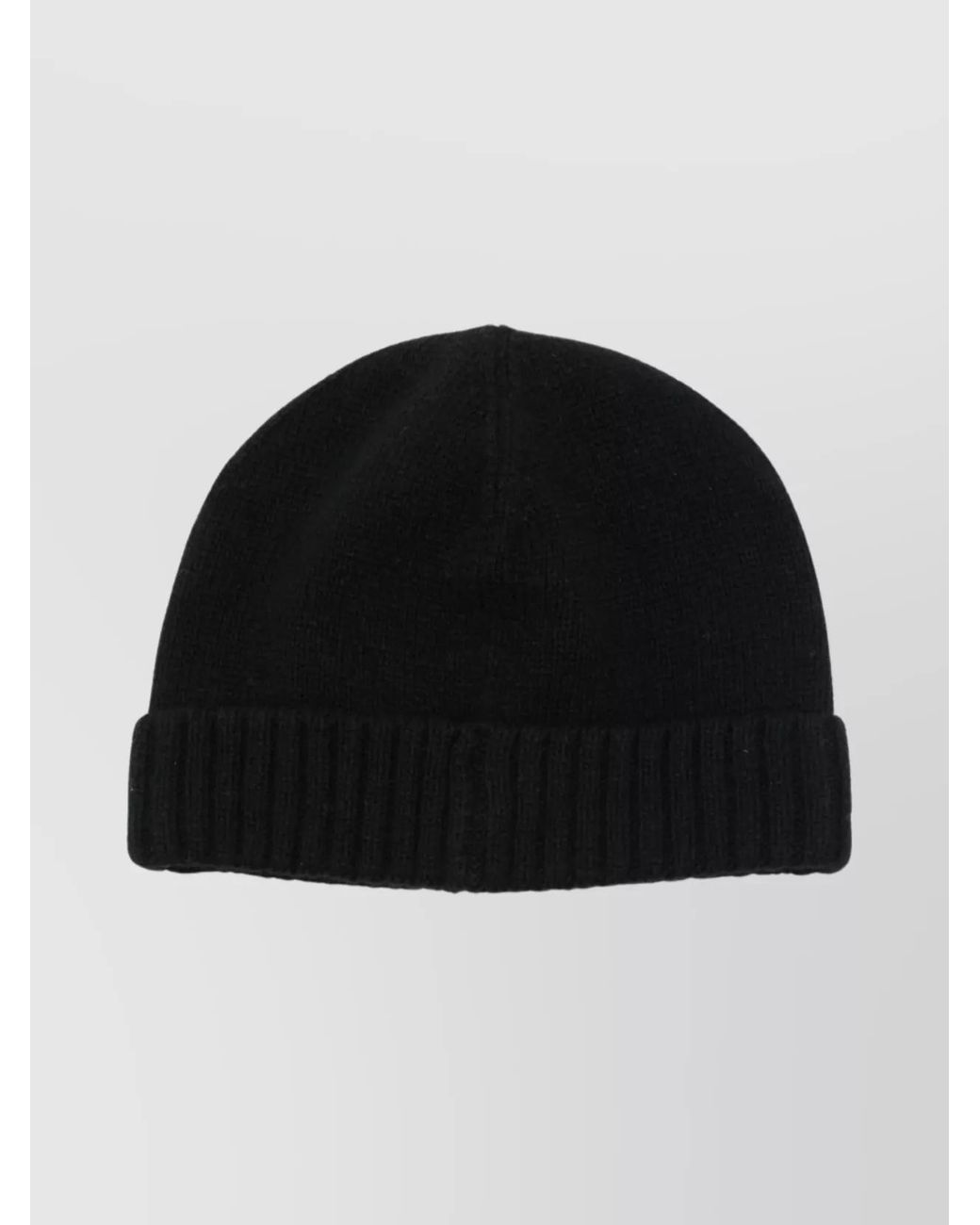 Borsalino Black Ribbed Cashmere Beanie