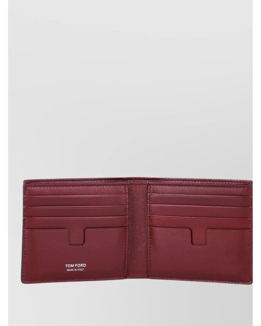 Tom Ford Red Embossed Leather Bifold Wallet for men