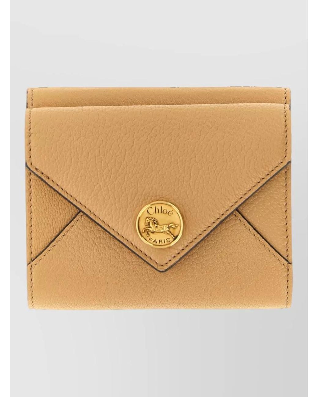 Chloé Natural Leather Envelope Small Tri Fold Wallet