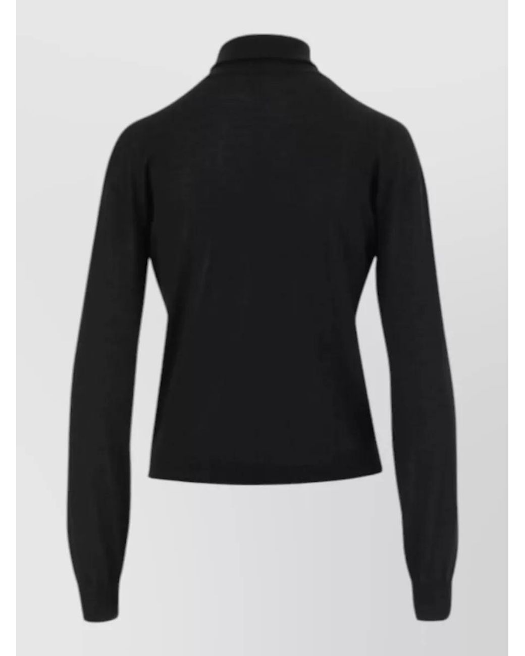 Saint Laurent Black Cashmere Wool Silk Turtleneck Jumper