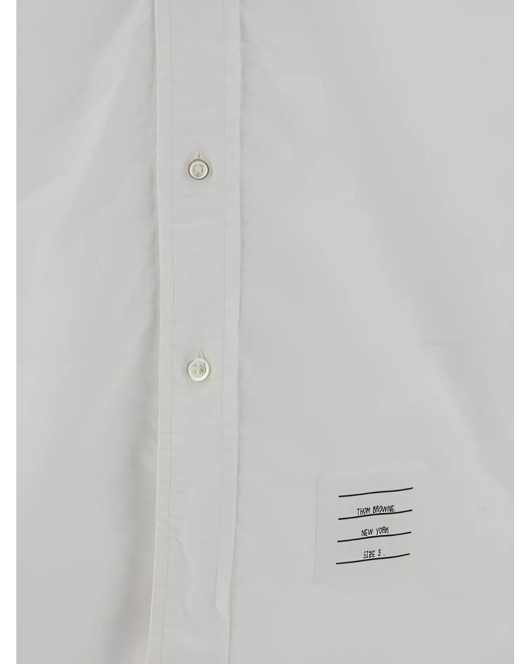 Thom Browne White Cotton Long Sleeve Classic Collar Shirt for men