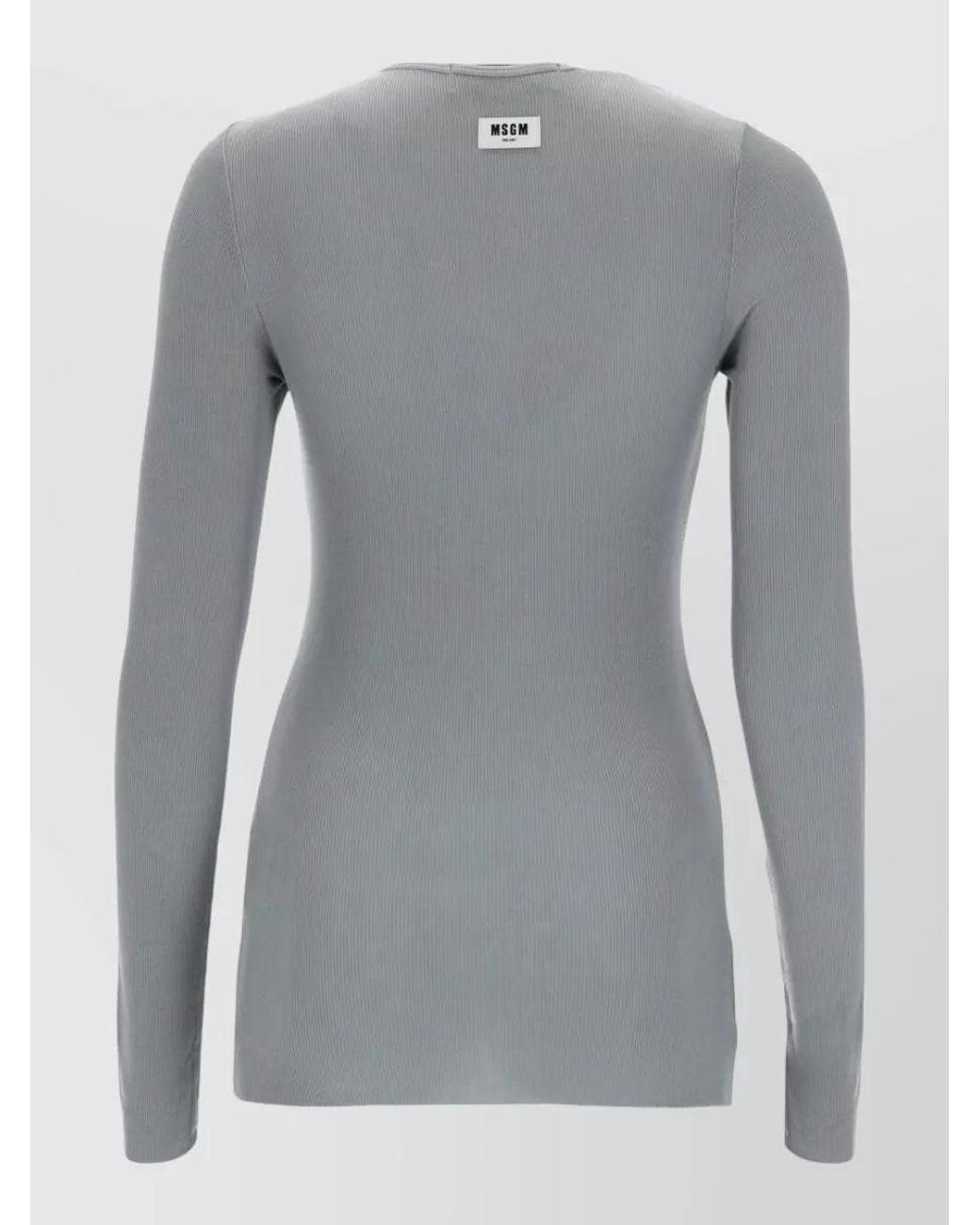 MSGM Gray Viscose Knitted Top