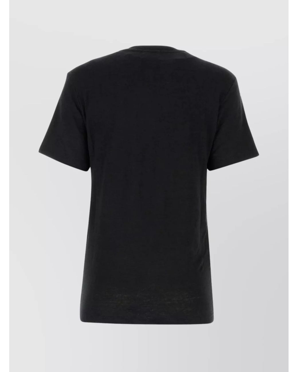 Isabel Marant Black Linen Logo-Print T-Shirt