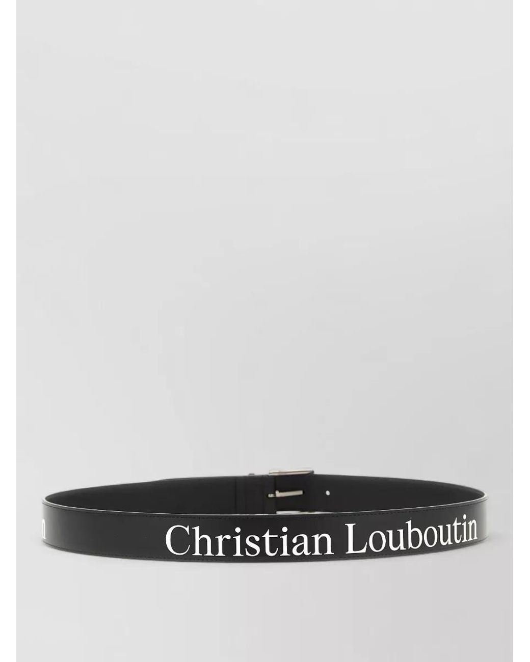 Christian Louboutin White Leather Logo-Print Belt for men