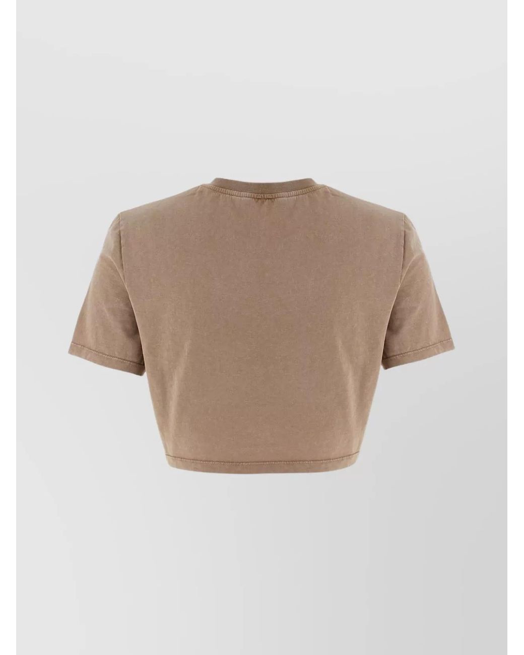 Fendi Natural Cotton Cropped Logo T-Shirt