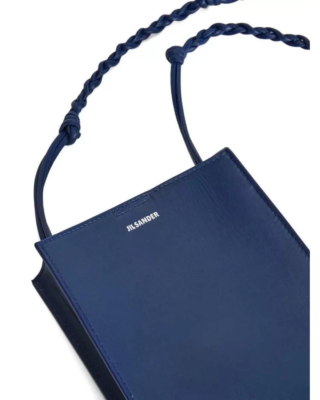Jil Sander Blue Tangle Small Leather Crossbody Bag