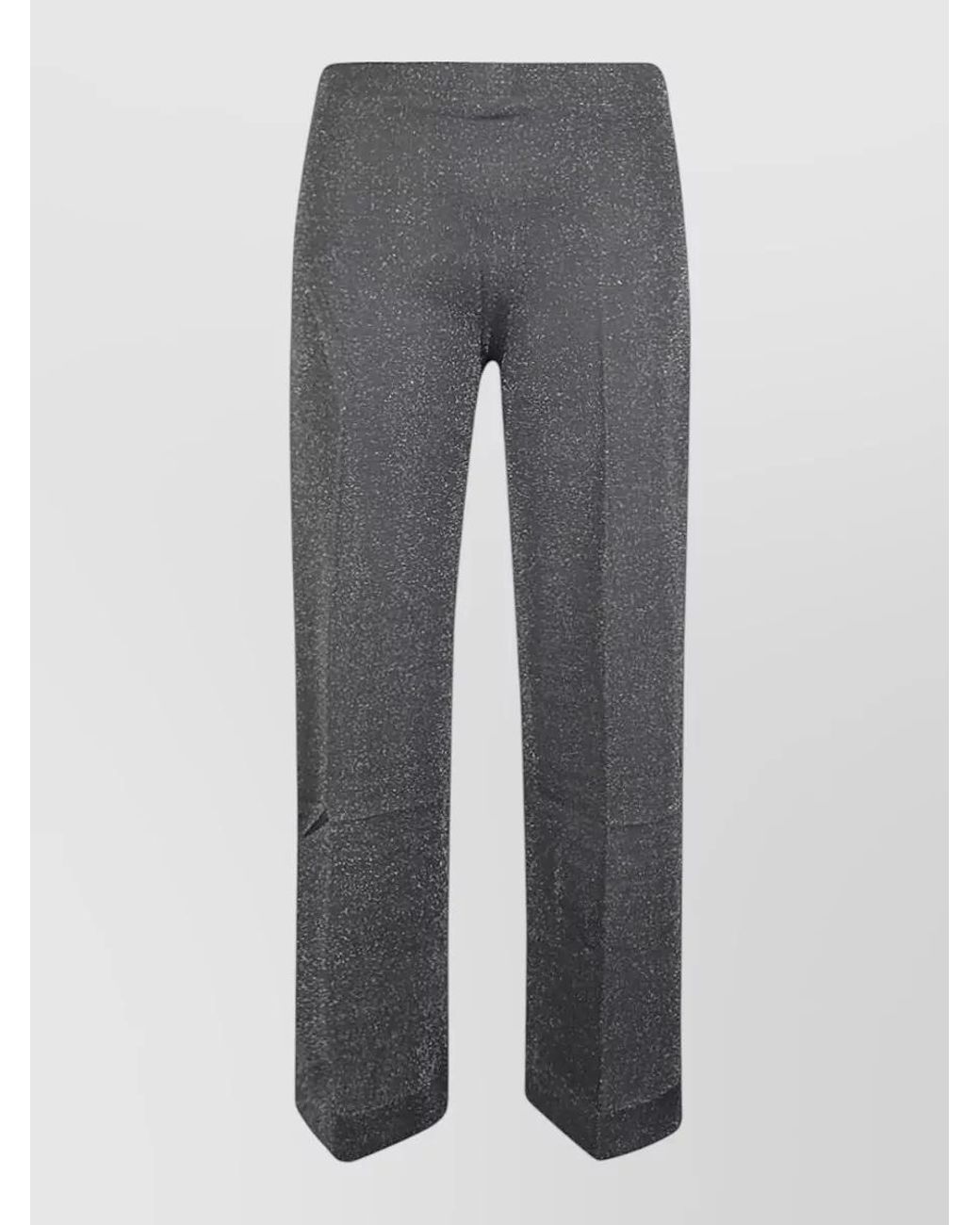 Circus Hotel Gray Viscose Wide-Leg Trousers