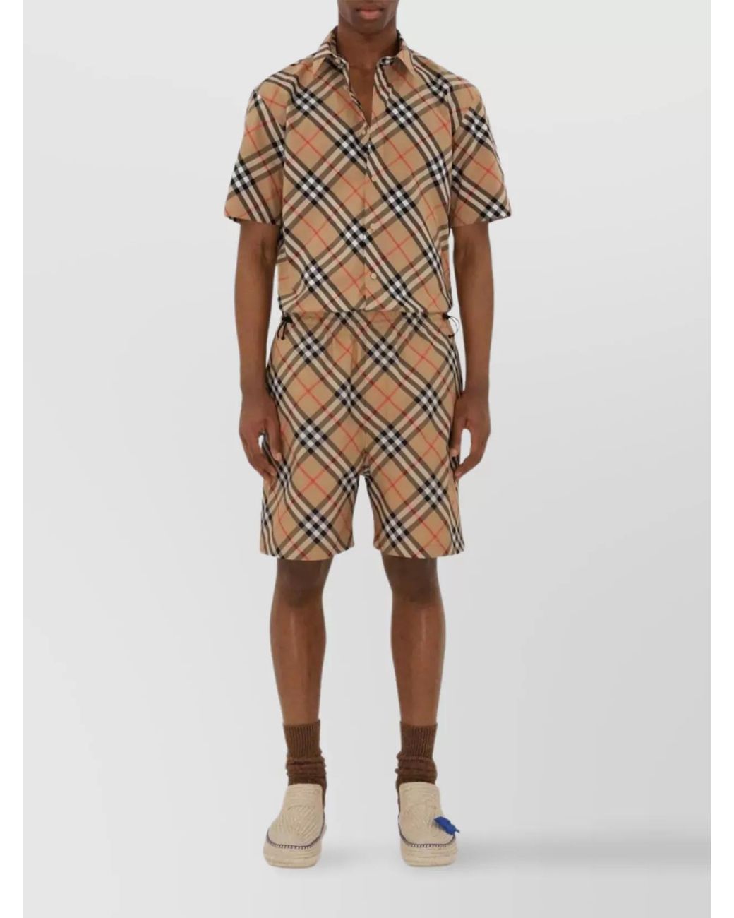 Burberry Natural Check Cotton Short-Sleeve Shirt for men