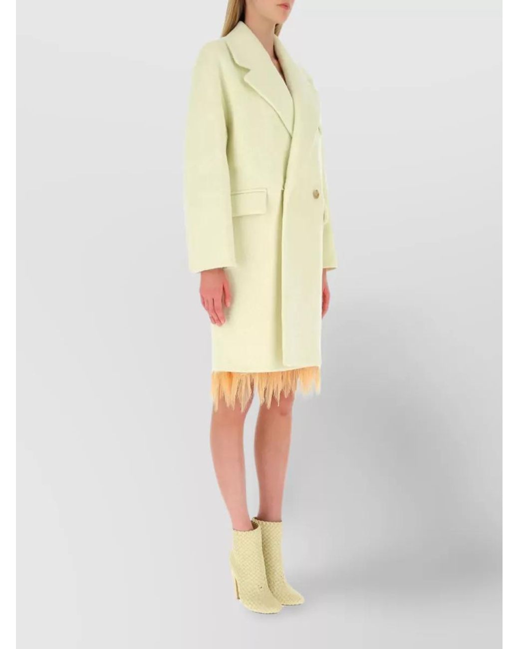 Bottega Veneta Multicolor Wool Blend Double Breasted Coat