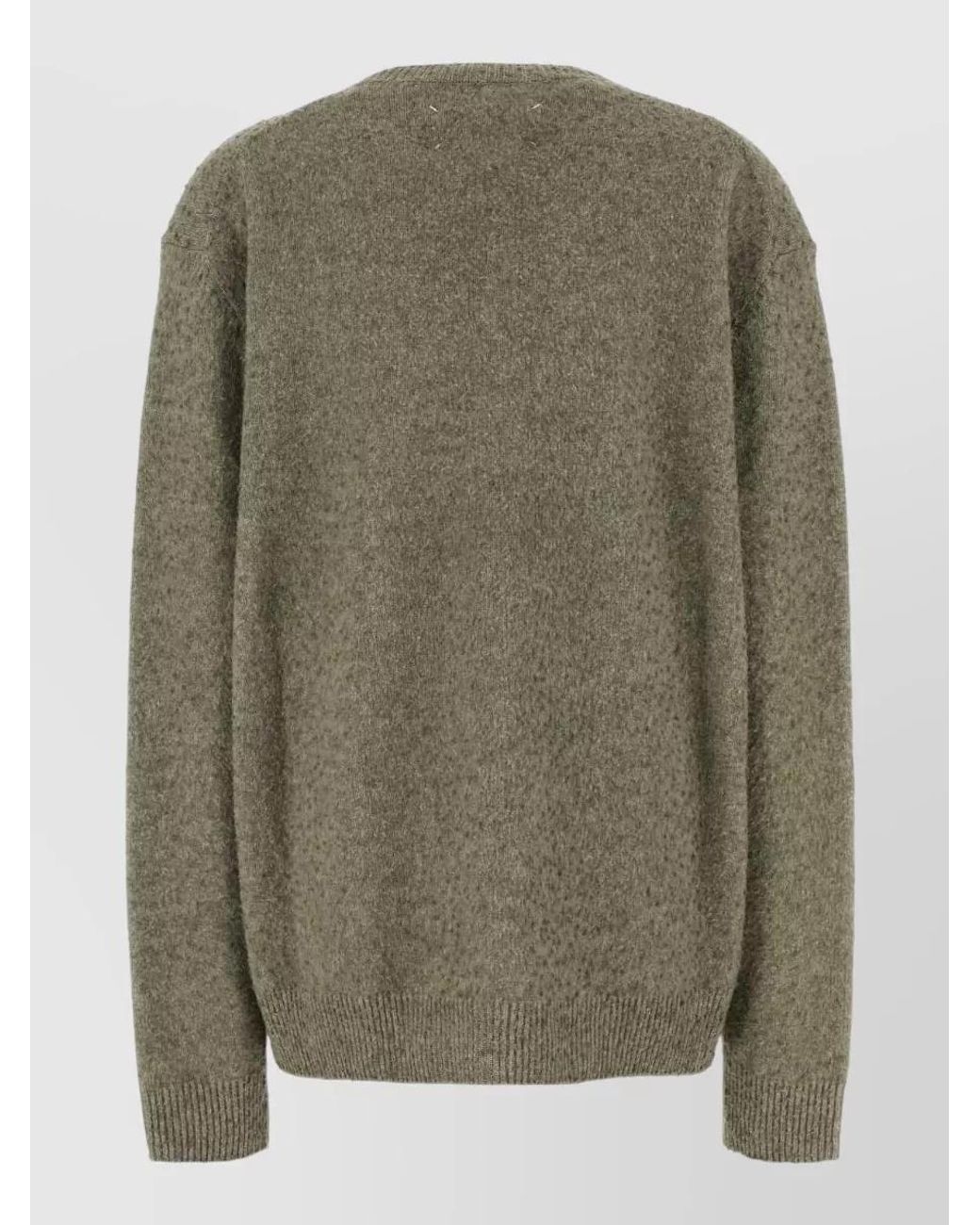 Maison Margiela Green V-Neck Sweater