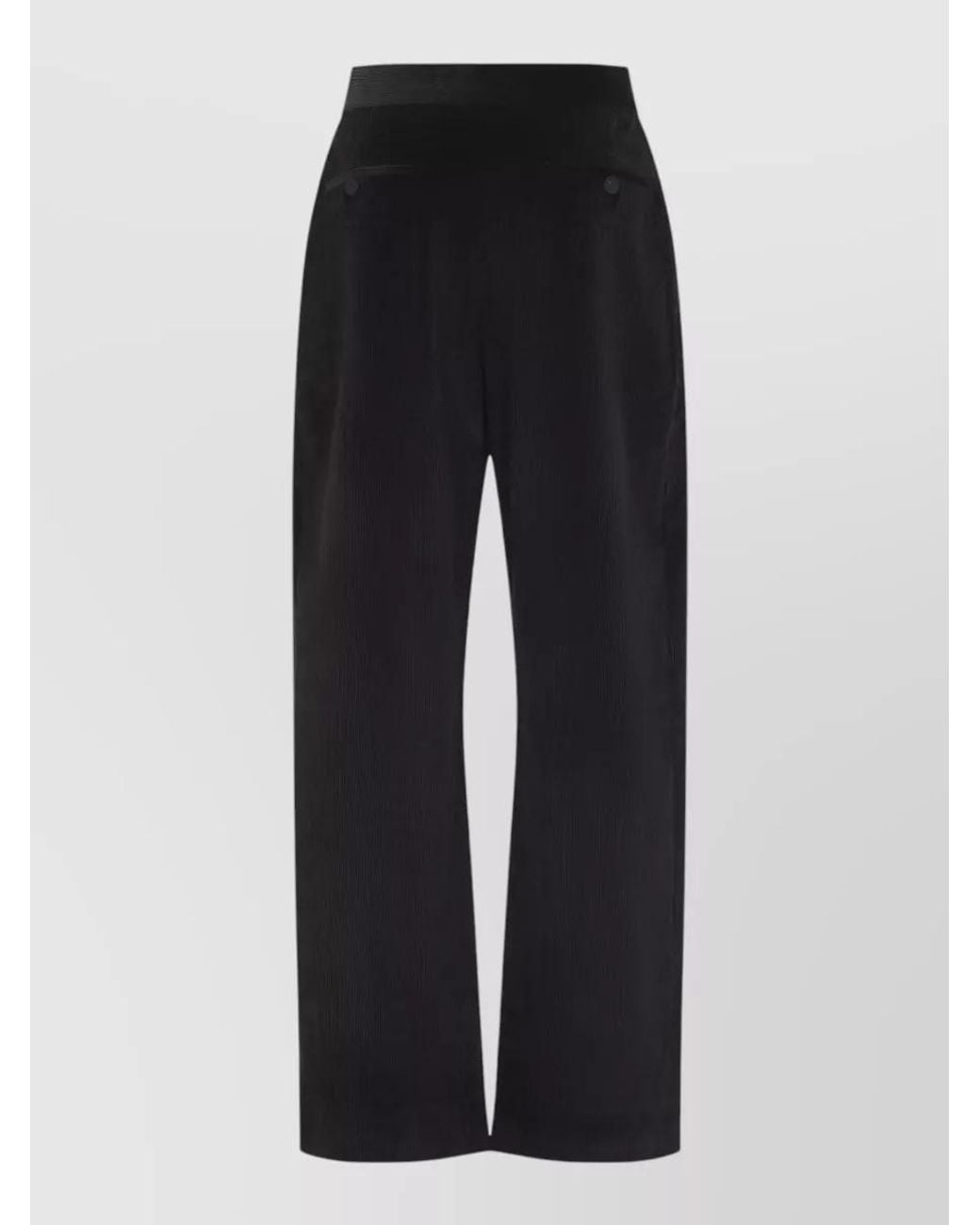 Studio Nicholson Black Cotton Corduroy High-Rise Relaxed Curved-Leg Wide-Leg Trousers