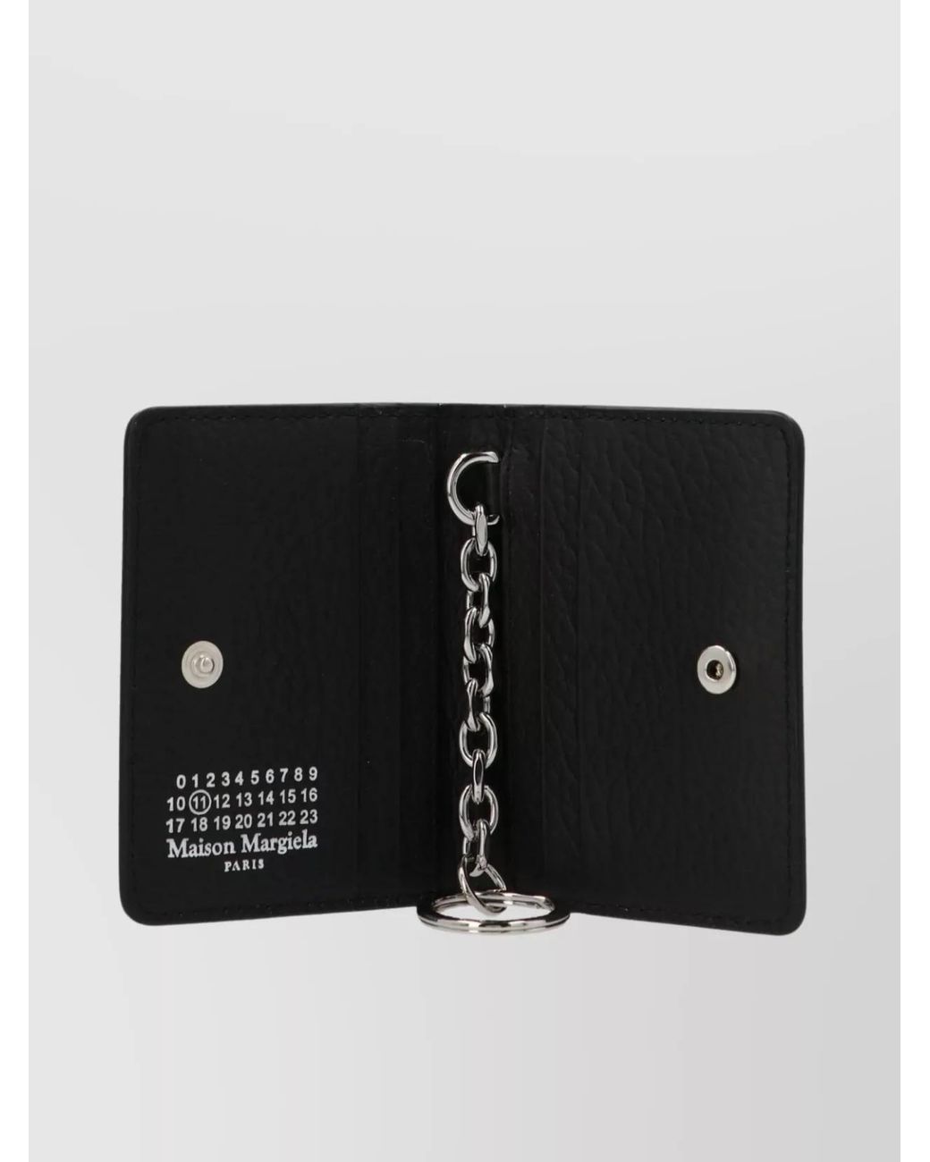Maison Margiela Black Leather Bifold Keyring Card Holder