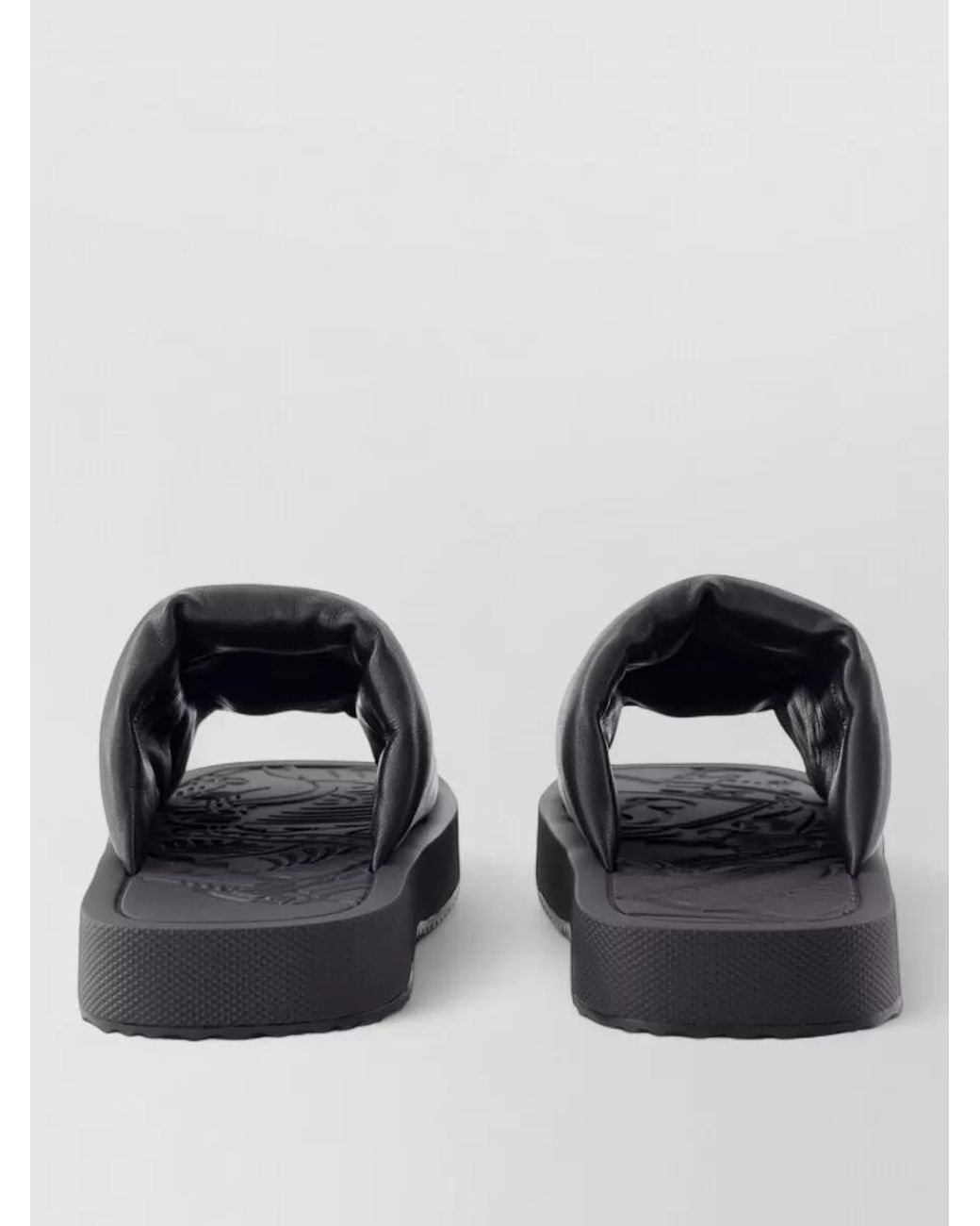 Burberry Gray Leather Slides