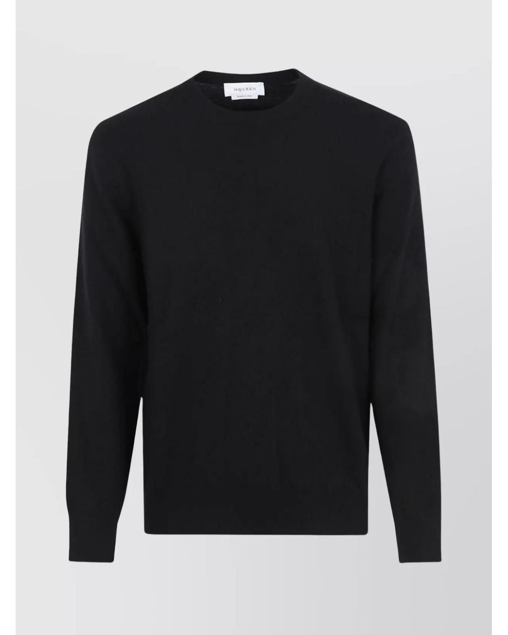 McQueen Blue Cashmere Crew-Neck Long-Sleeve Jumper for men
