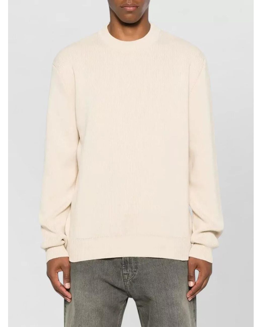 Golden Goose Deluxe Brand Natural Organic Cotton Logo-Patch Crew-Neck Sweater for men