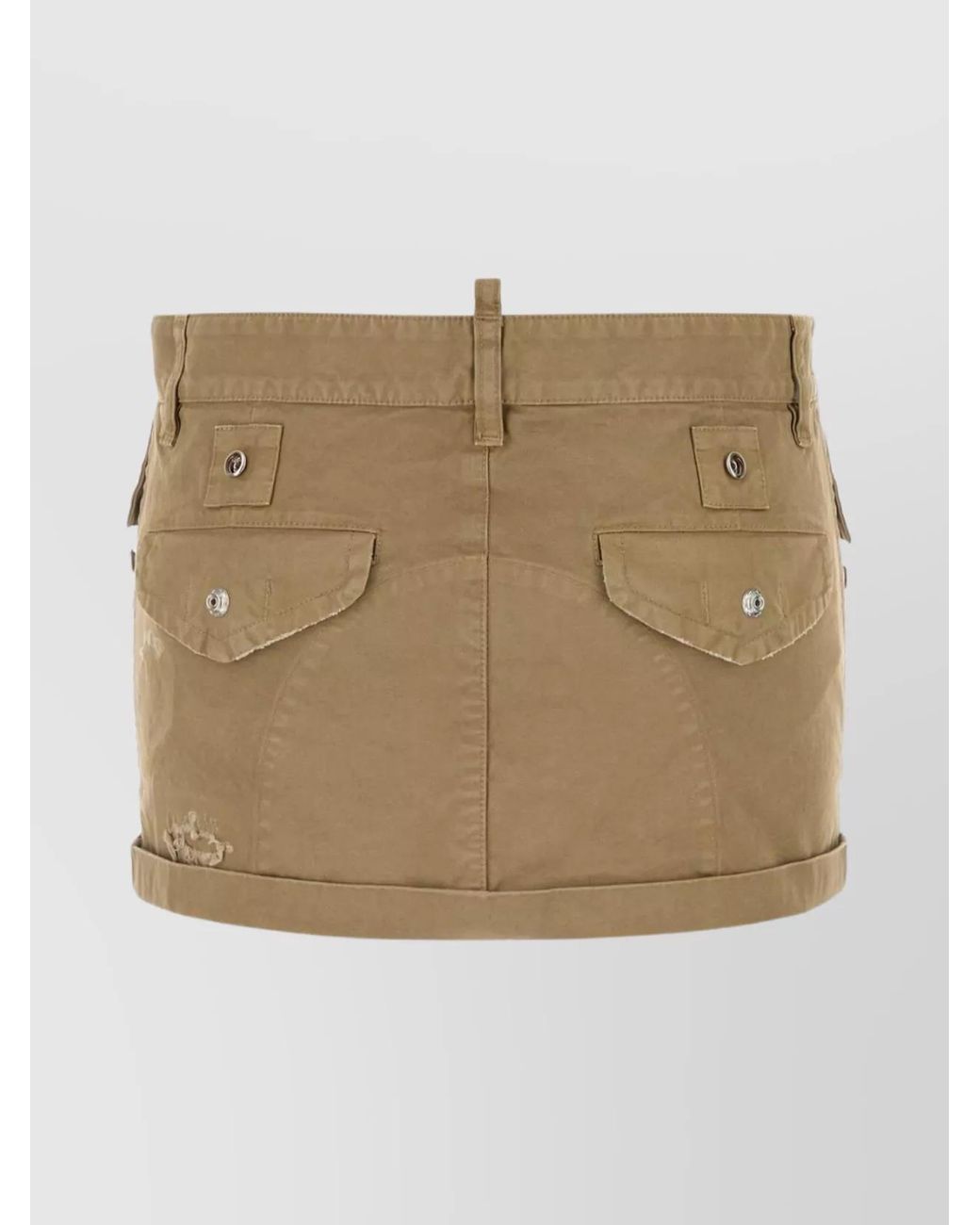 DSquared² Natural Cotton Canvas Mini Skirt