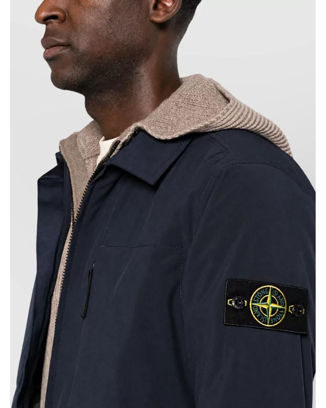 Stone Island Blue Padded Short Jacket for men