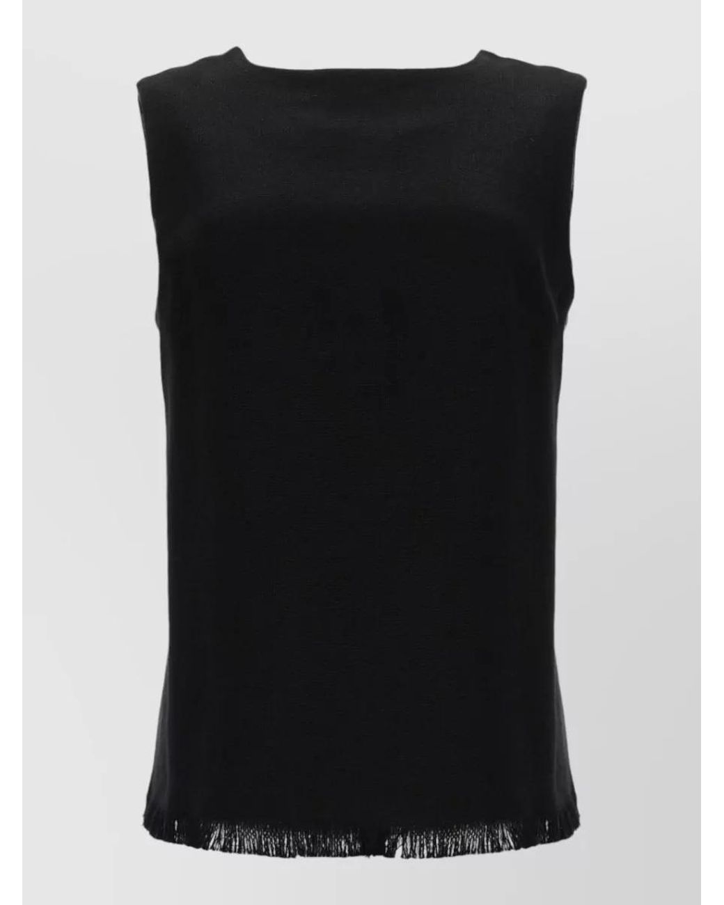 Max Mara Black Anika Linen Knitted Top