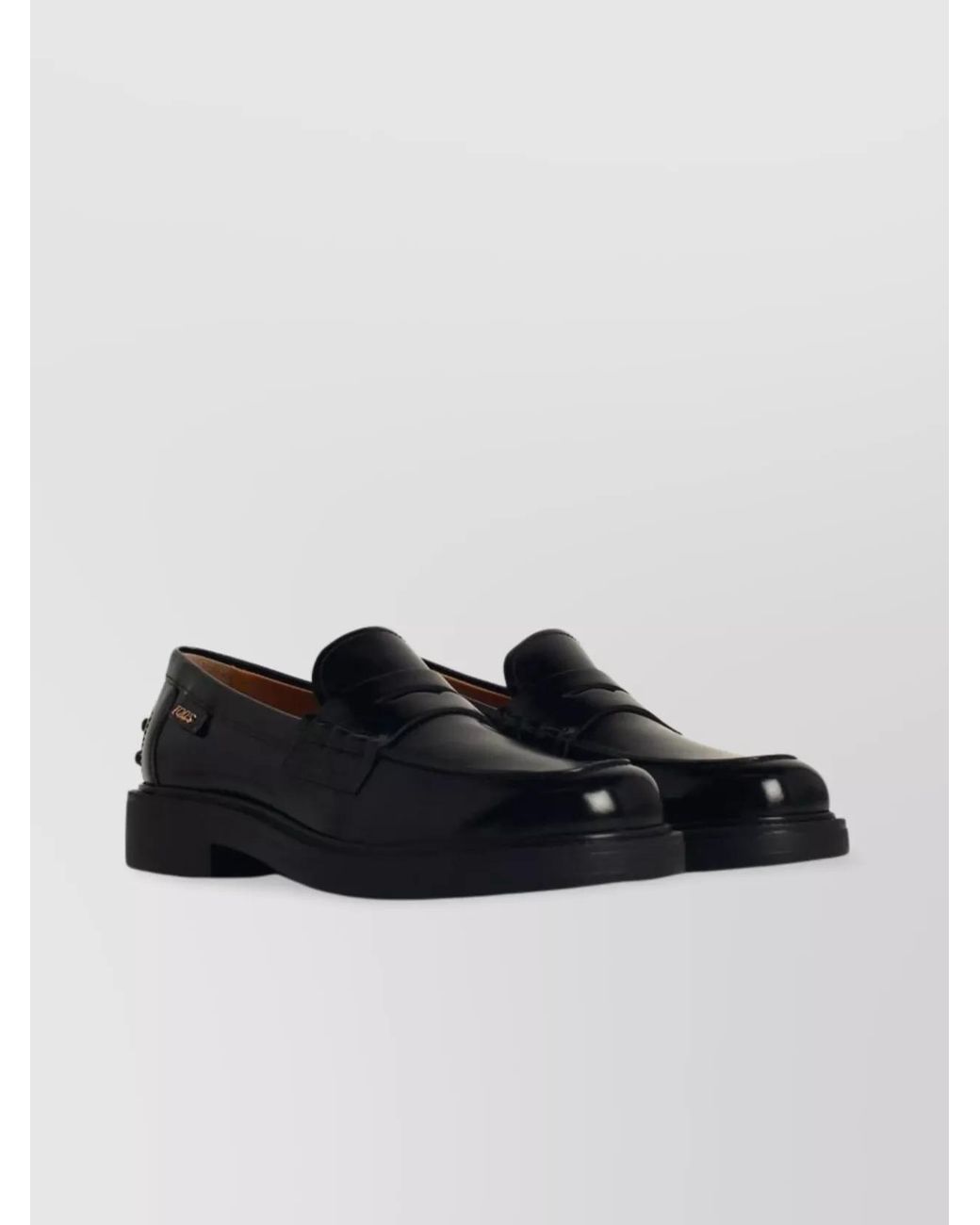 Tod's Black Leather Penny Loafers