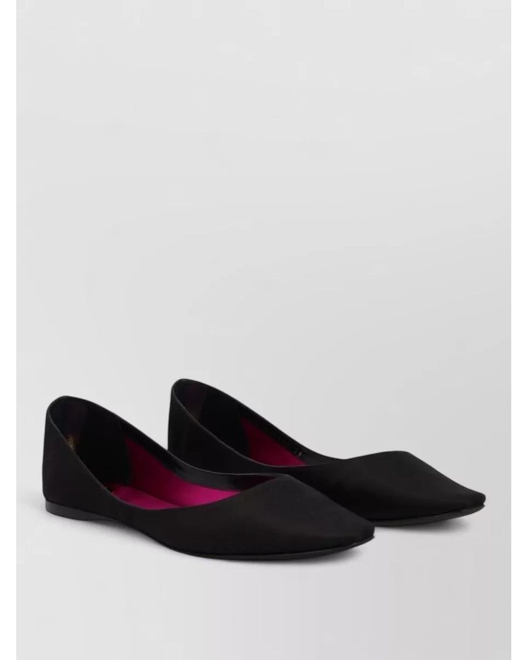 Saint Laurent Black Satin Ballerina Flats