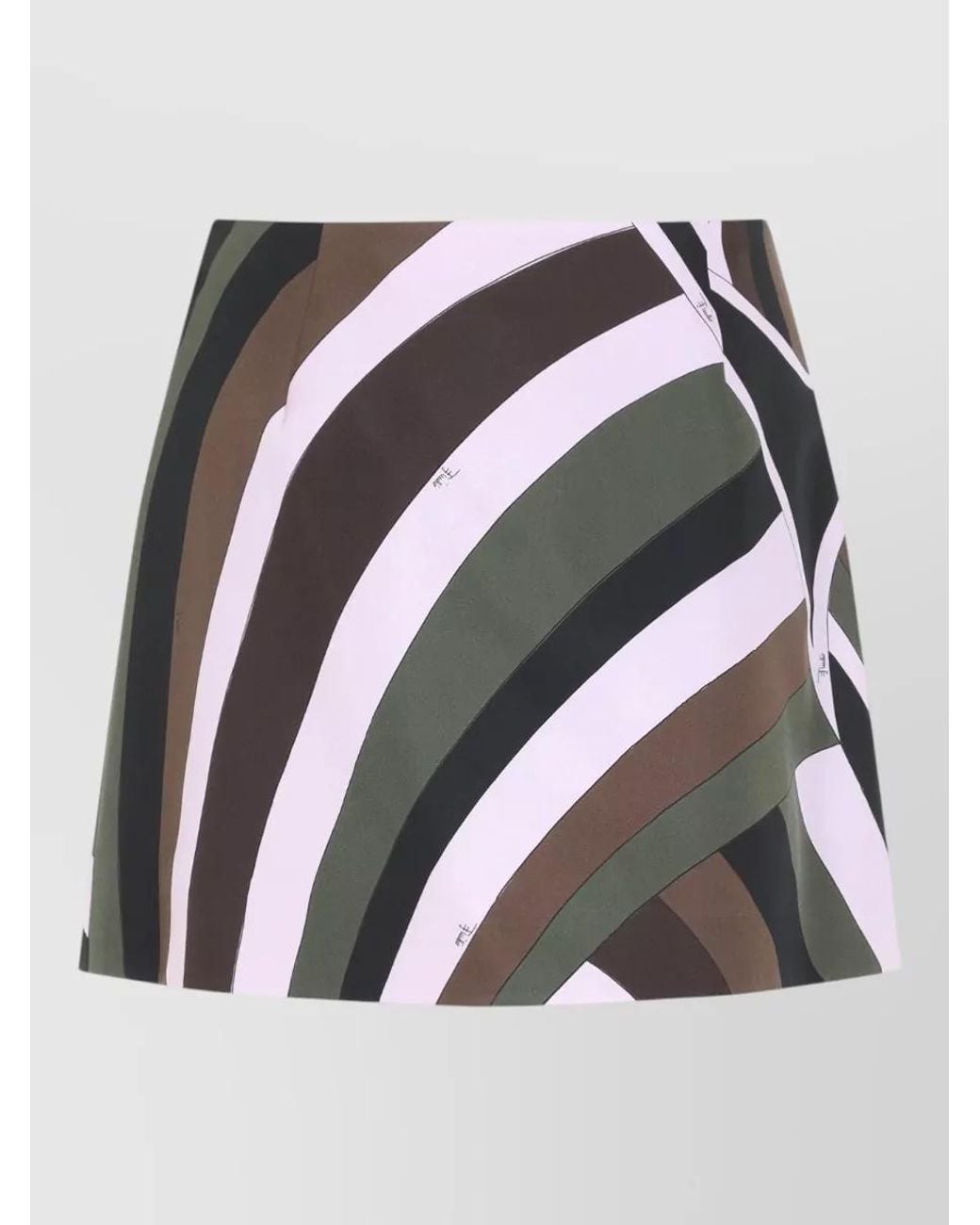 Emilio Pucci Multicolor Silk Printed Wrap Mini Skirt