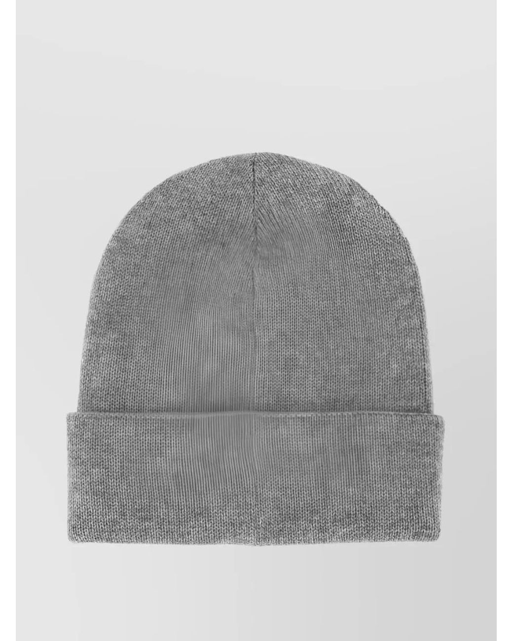 McQueen Gray Cashmere Beanie Hat for men