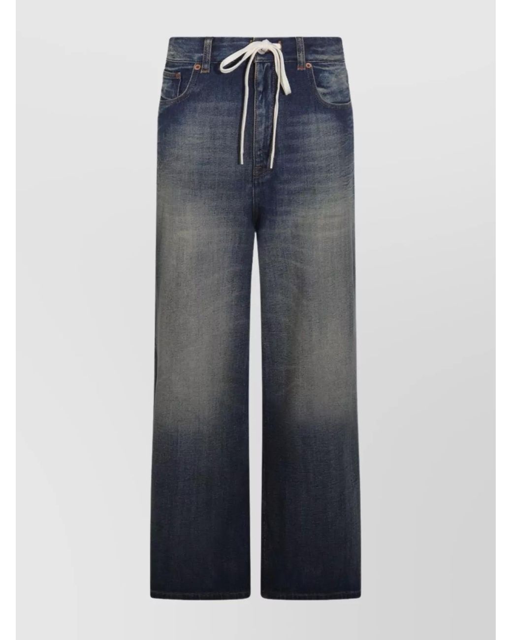 MM6 by Maison Margiela Blue Denim High-Rise Wide-Leg Jeans
