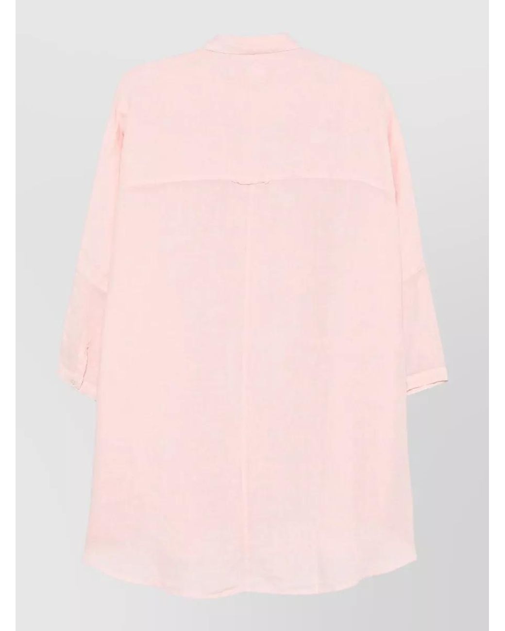 120% Lino Pink Linen Short-Sleeve Shirt